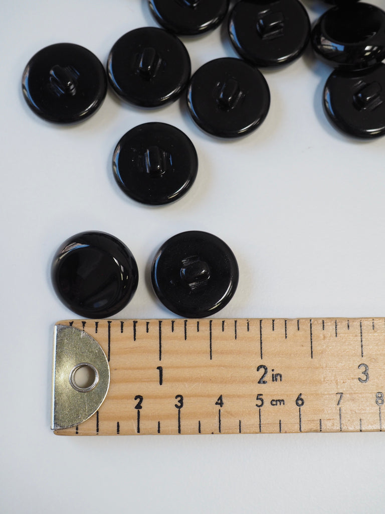 Black Plastic Chunky Concave Button 22mm