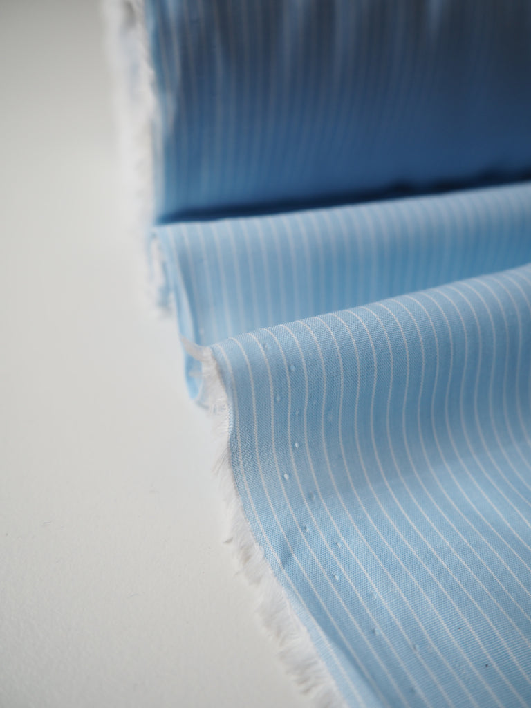 Baby Blue Stripe Cotton Voile