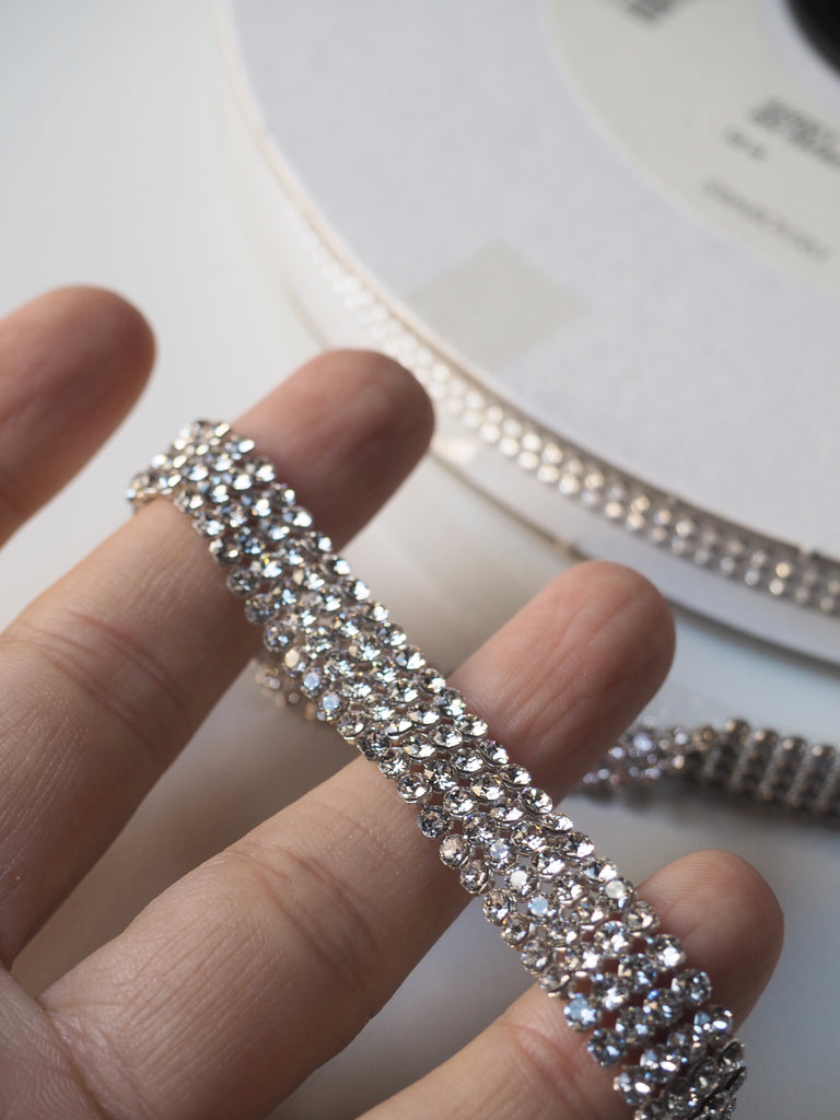 Swarovski Narrow Clear Crystal Chainmail Trim 10mm