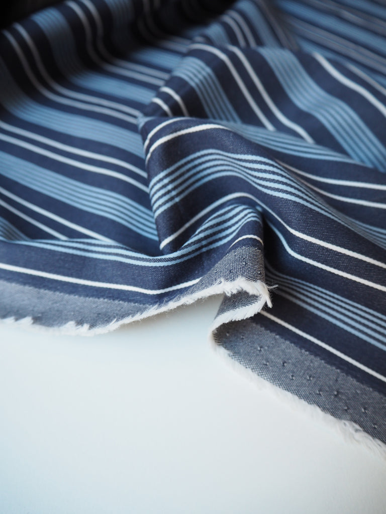 Denim Blue Stripe Cotton