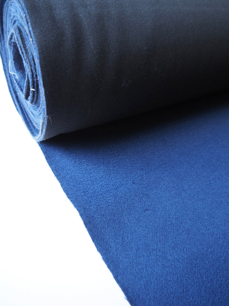 Indigo Interfaced Cashmere Wool Coating