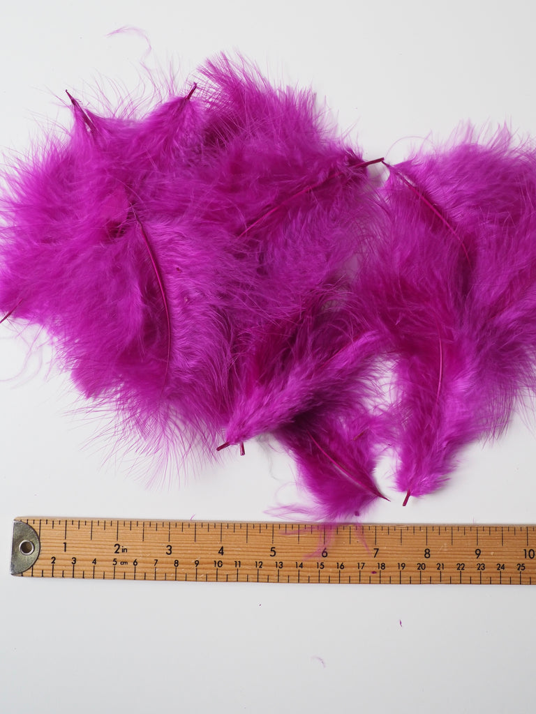 Magenta Turkey Coquille Feathers - 20 pieces