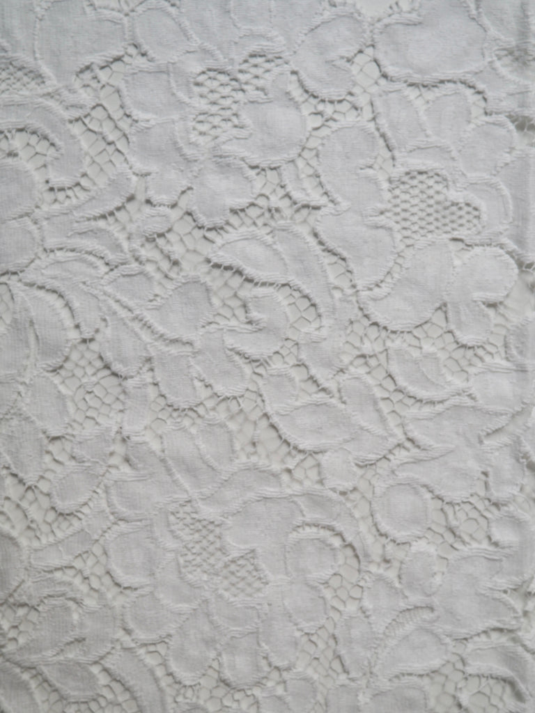 White Leafy Scallop French Lace