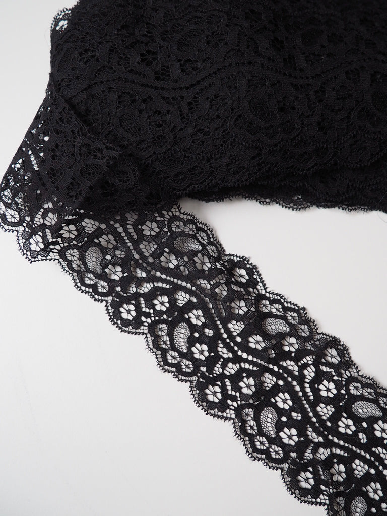 Asteria Black Lace Trim 80mm