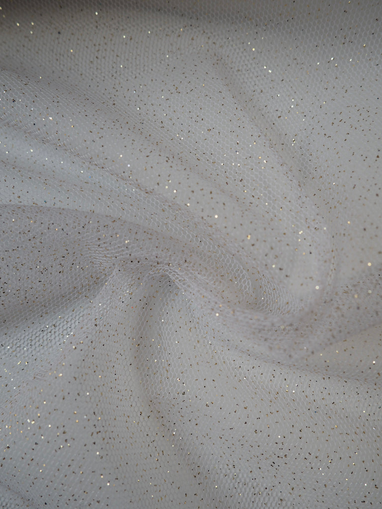 White Gold Glitter Tulle