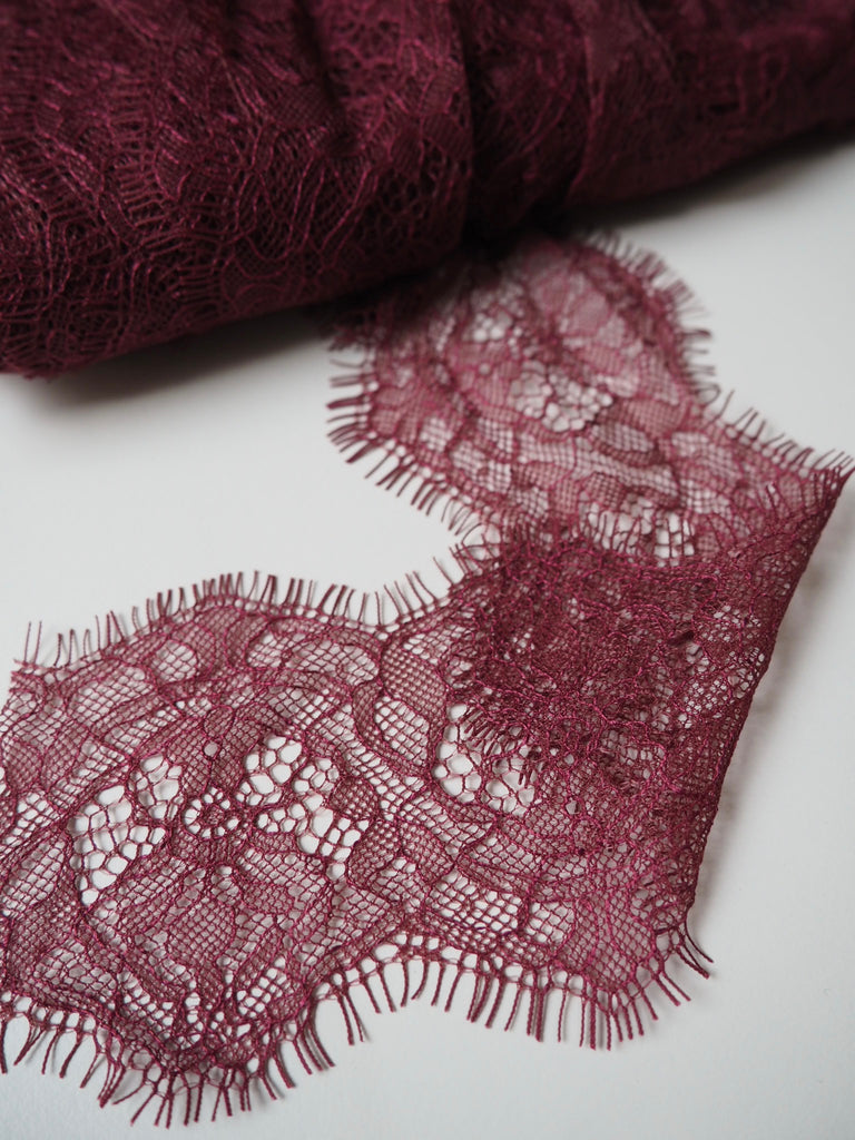 Hera Plum Lace Trim 75mm