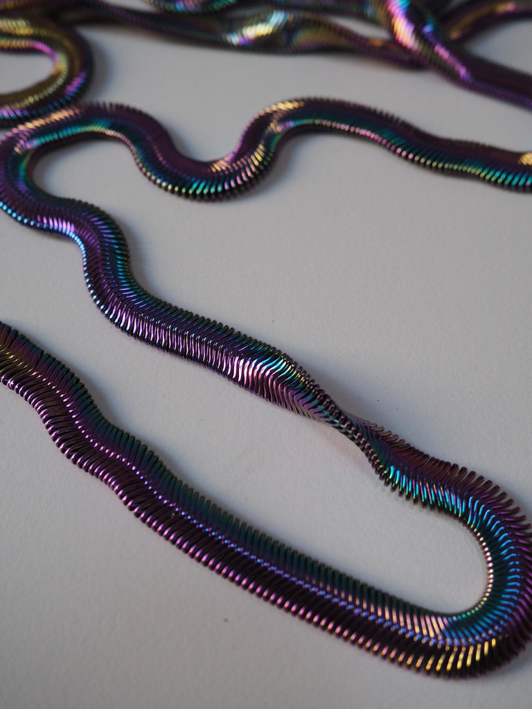 Rainbow Multichrome Flat Metal Chain 8mm