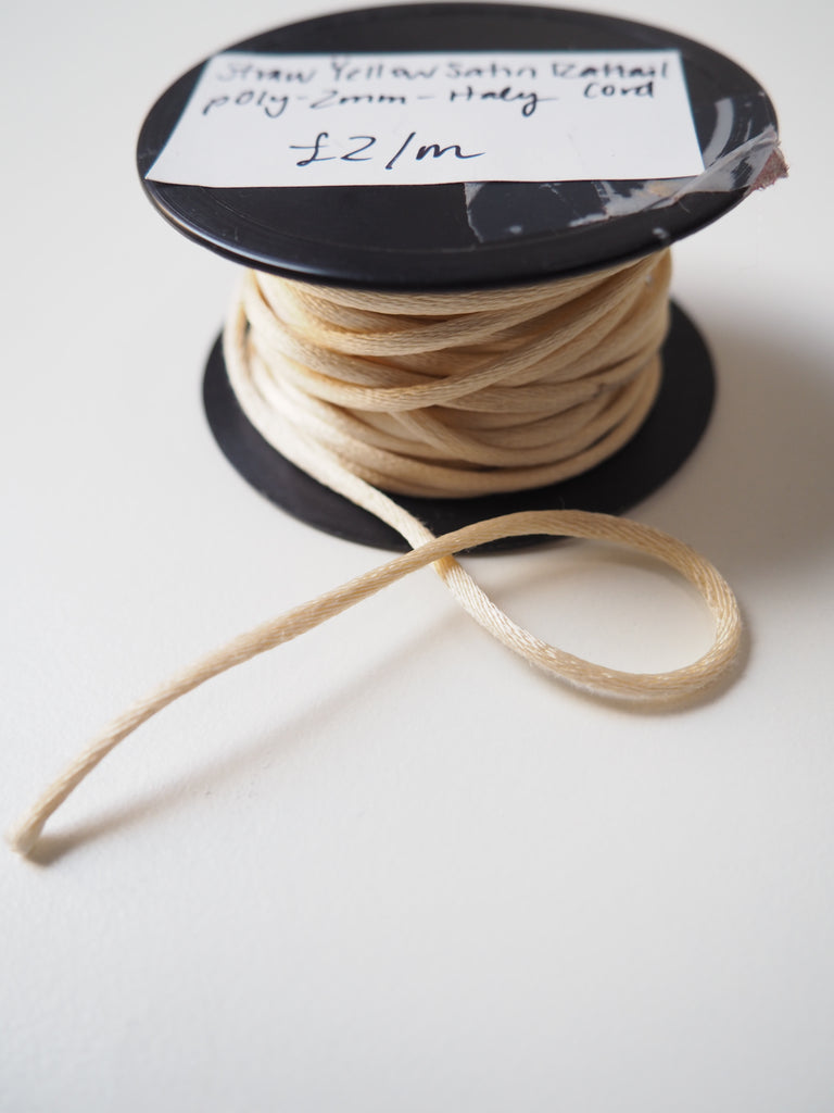 Straw Yellow Satin Rattail Cord