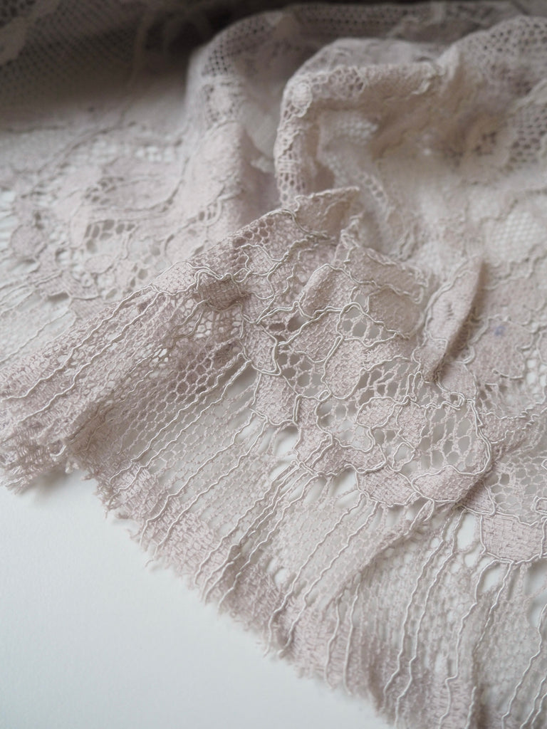 Sepia Motif Corded French Lace