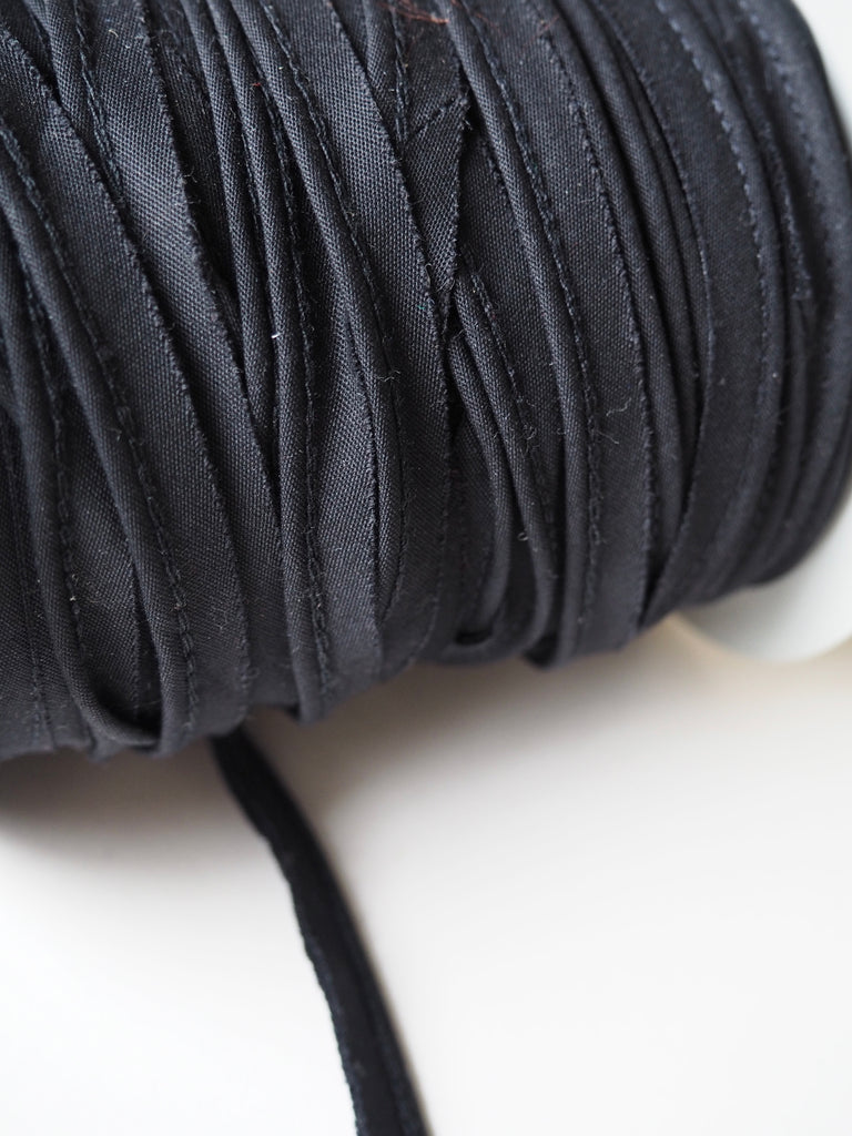 Coal Black Polycotton Bias Piping