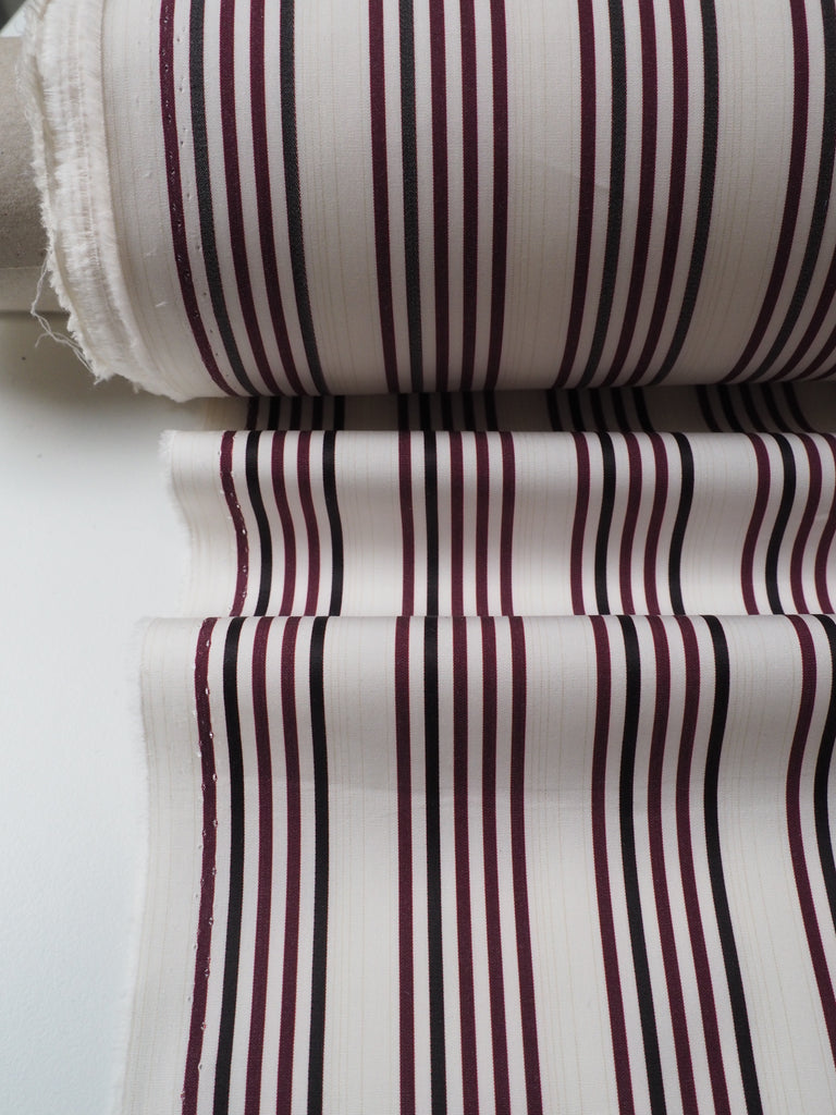 Wine Stripe Cotton Poplin