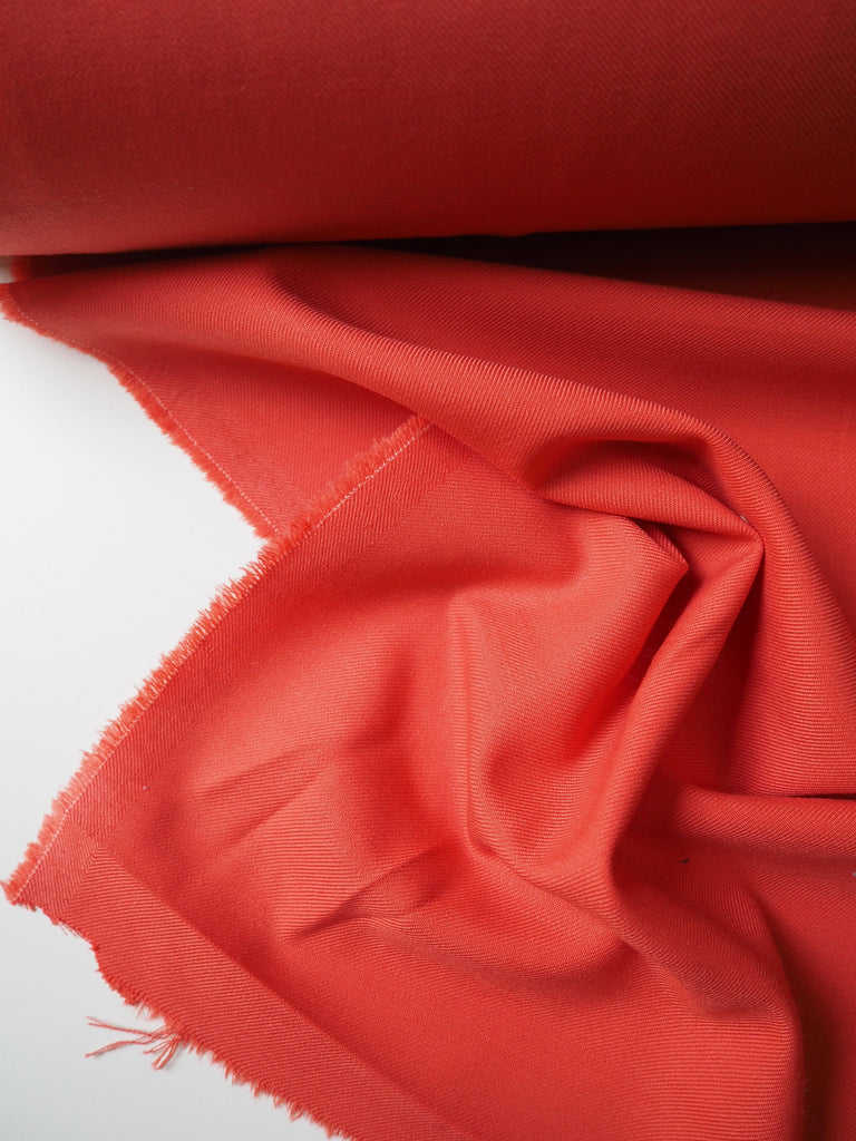 Coral Stretch Wool Twill