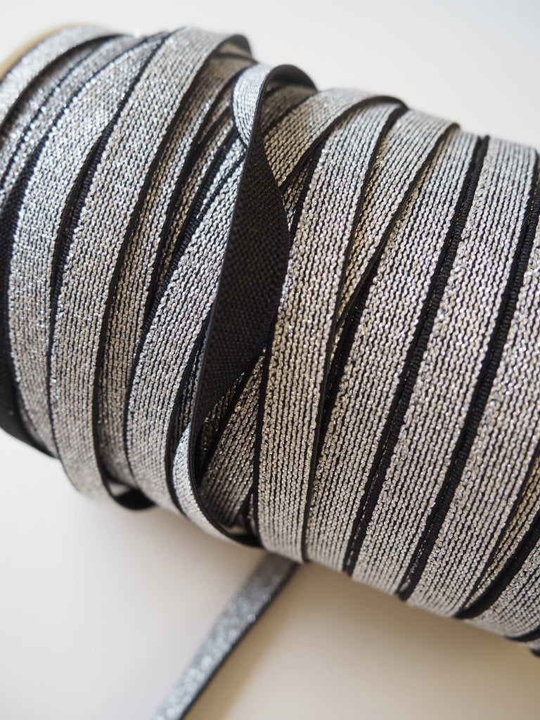 Silver Metallic Elastic 10mm