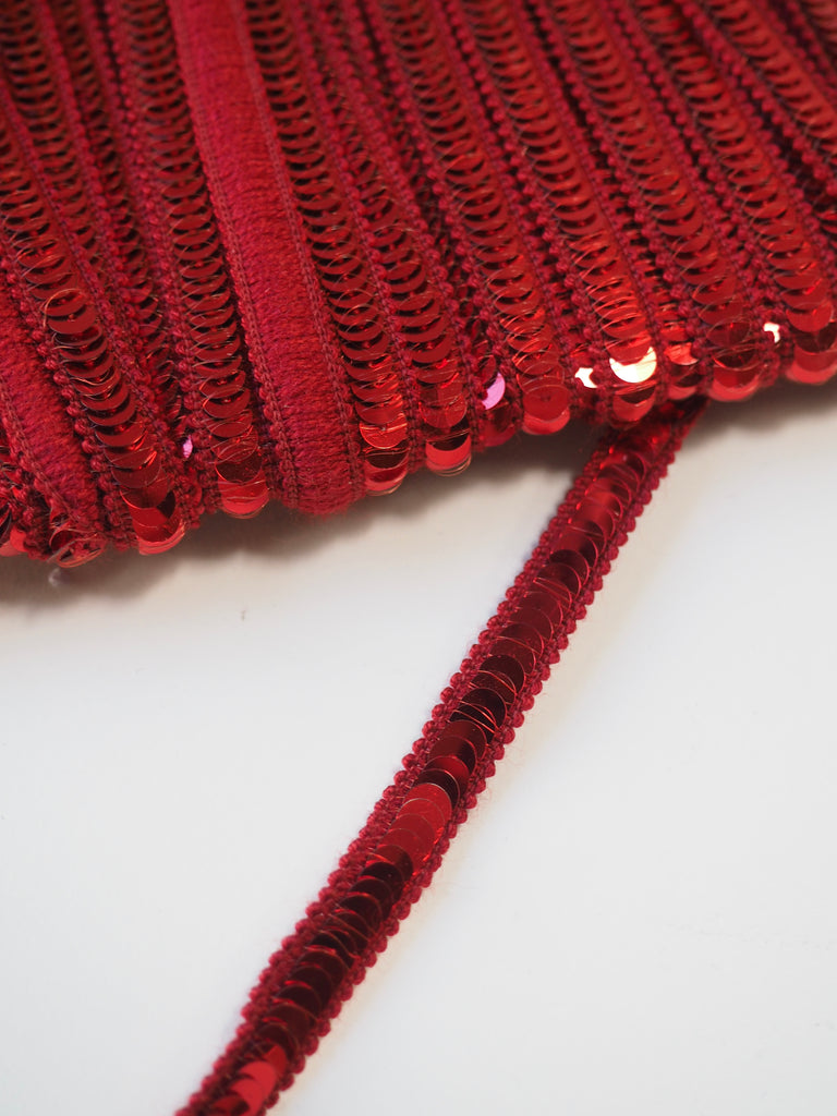 Ruby Sequin Elastic Trim 8mm