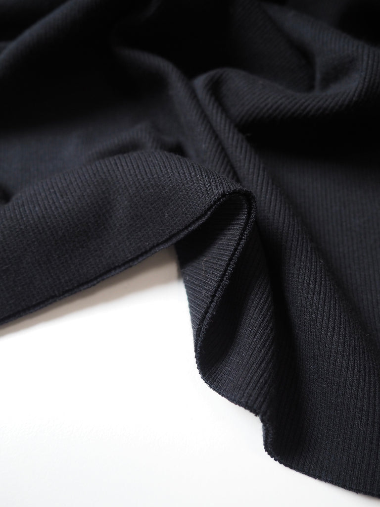 Black Cotton Ribbing