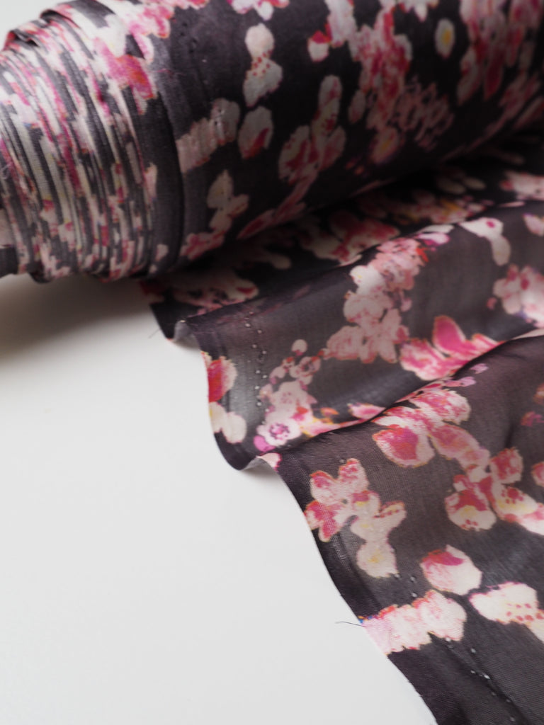 Ultra Cherry Blossom Silk Chiffon