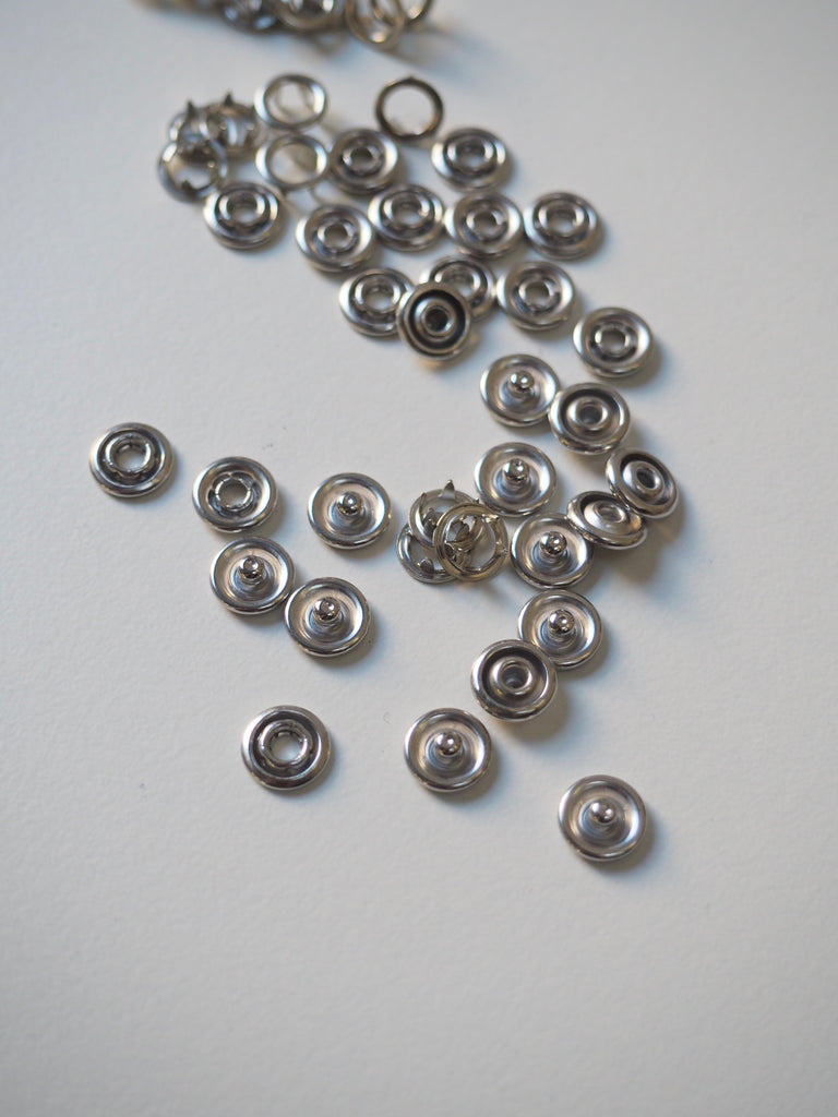 Small Silver Press Studs 5mm - 10 pairs