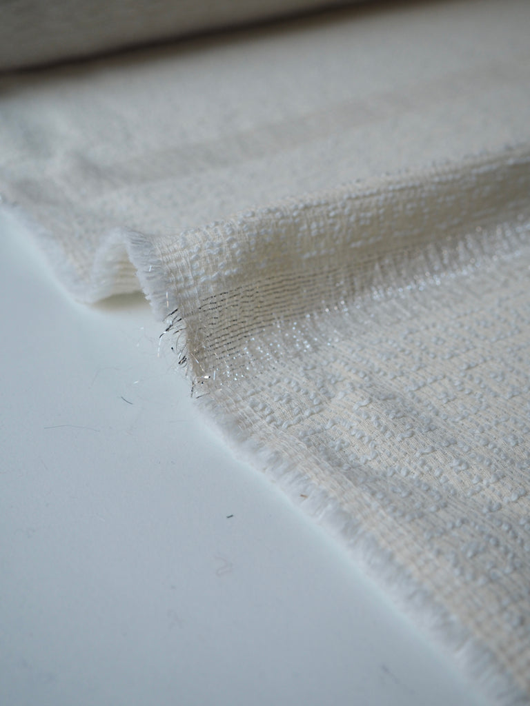 Ivory Iridescent Cotton Jacquard