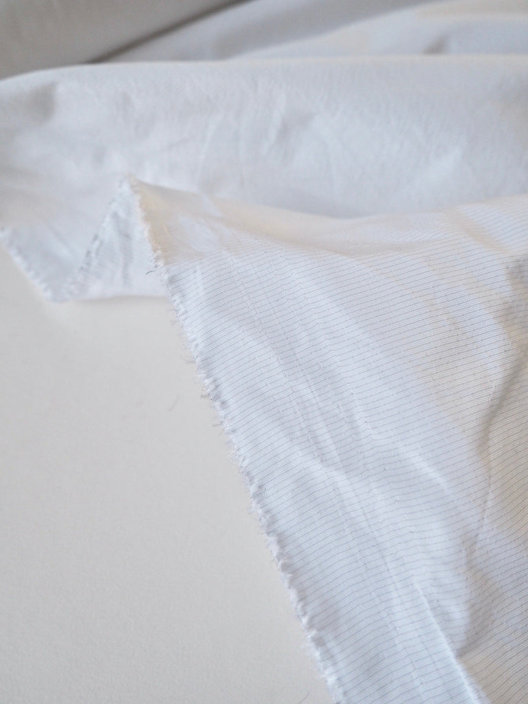 White Dimpled Stripe Taffeta