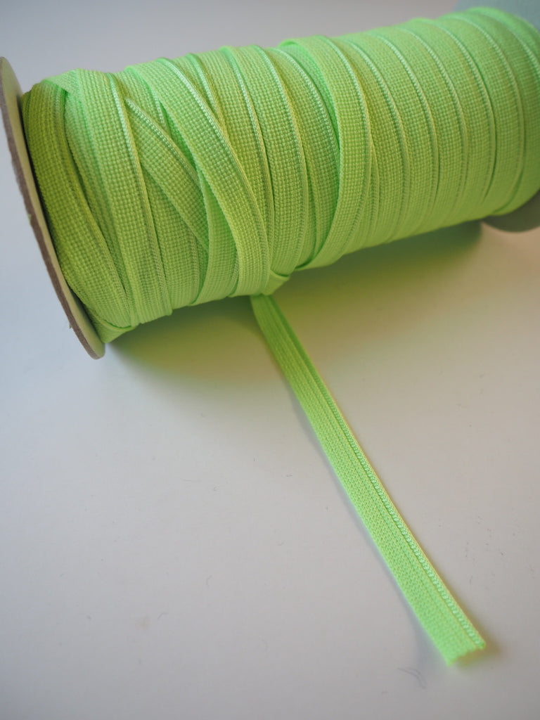 Shindo Neon Lime Green Woven Satin Piping 10mm