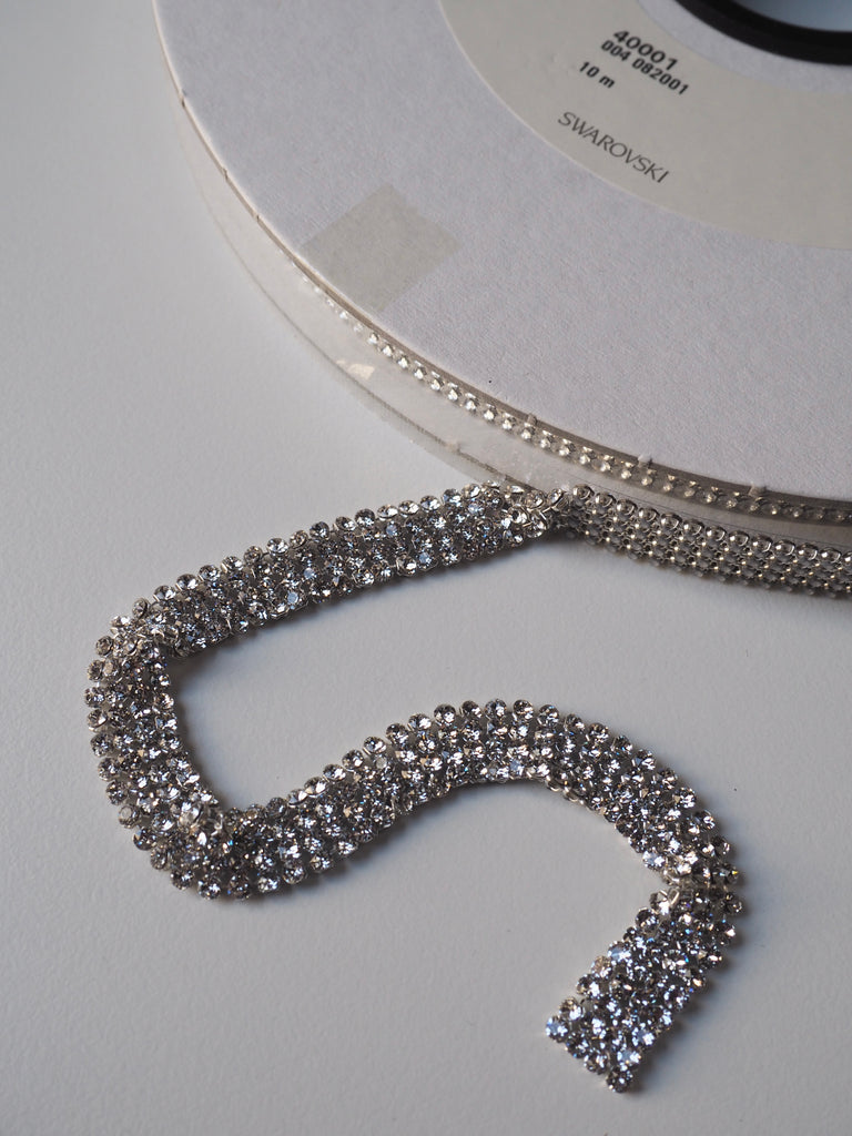 Swarovski Narrow Clear Crystal Chainmail Trim 10mm