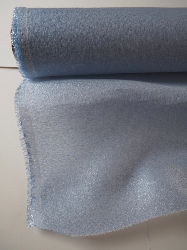 Ice Blue Silk and Lurex Stiff Organza