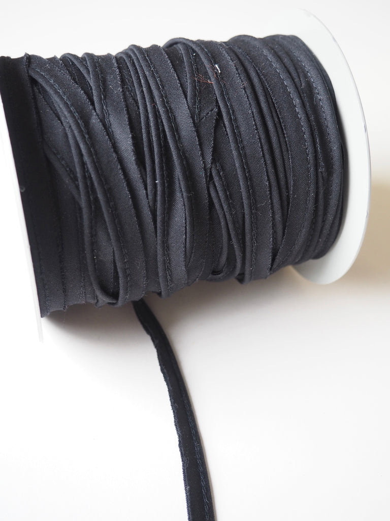 Coal Black Polycotton Bias Piping