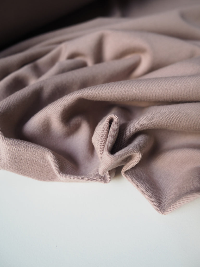 Dusky Pink Organic Interlock Jersey