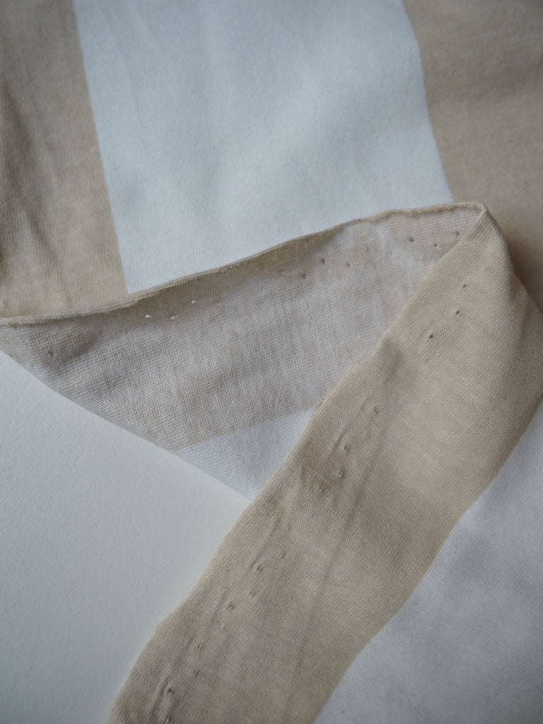 Oatmeal + White Stripe Organic Jersey