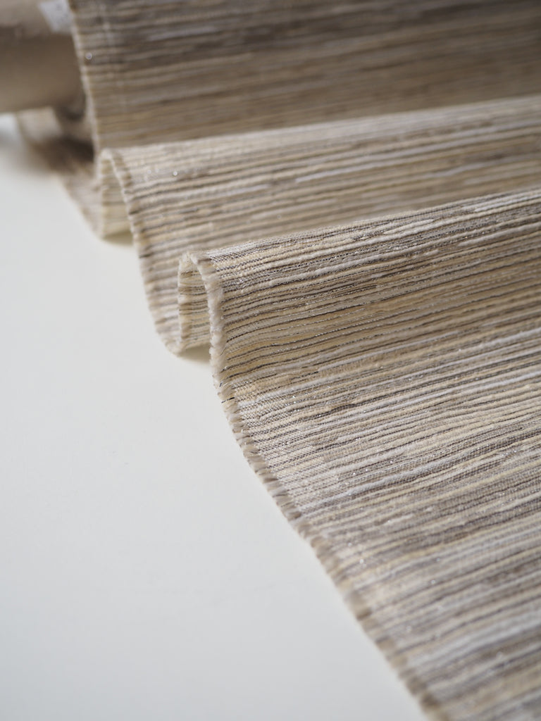 Sand + Silver Stripe Jacquard