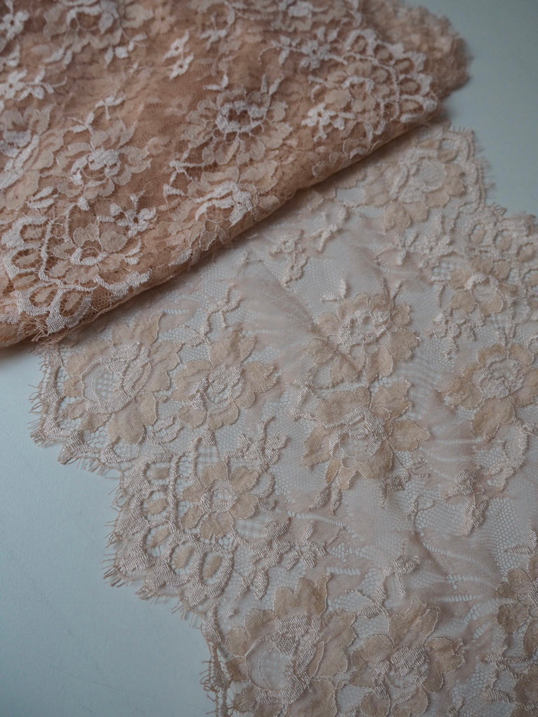 Athena Peach Extra Wide Lace Trim 25cm