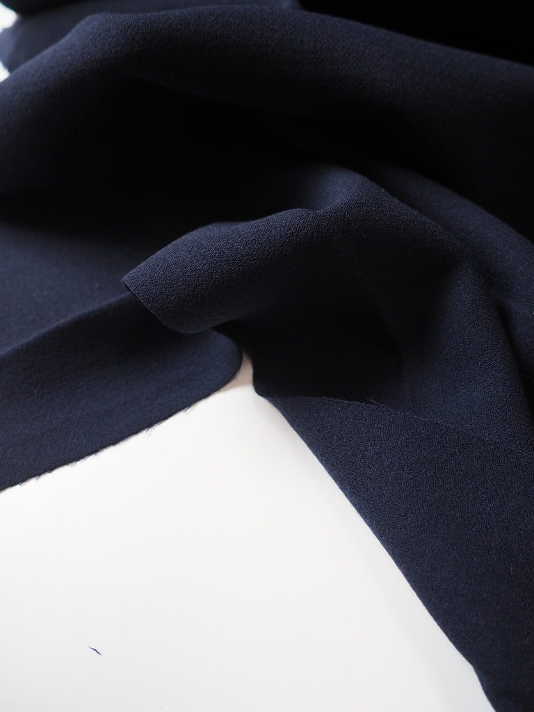 Navy Double Wool Crepe