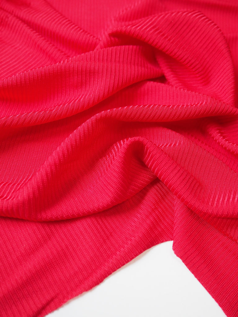 Cherry Satin Rib Viscose Jersey