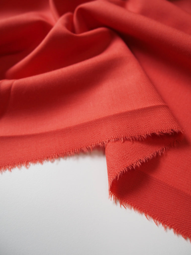 Coral Stretch Wool Twill