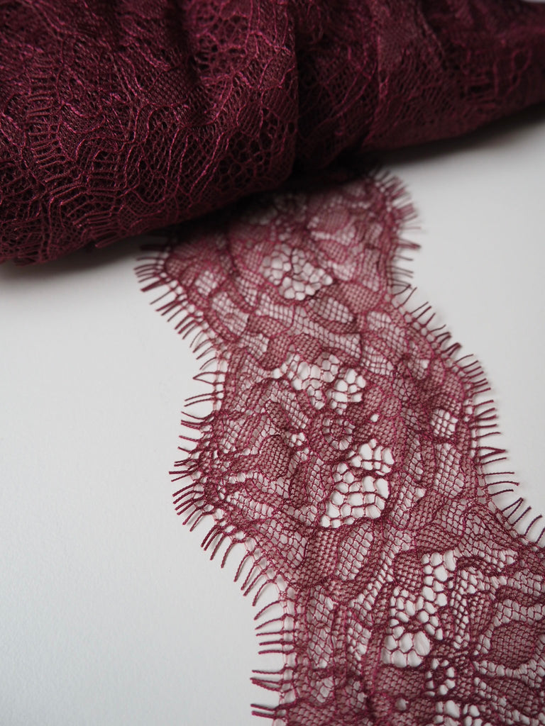 Hera Plum Lace Trim 75mm