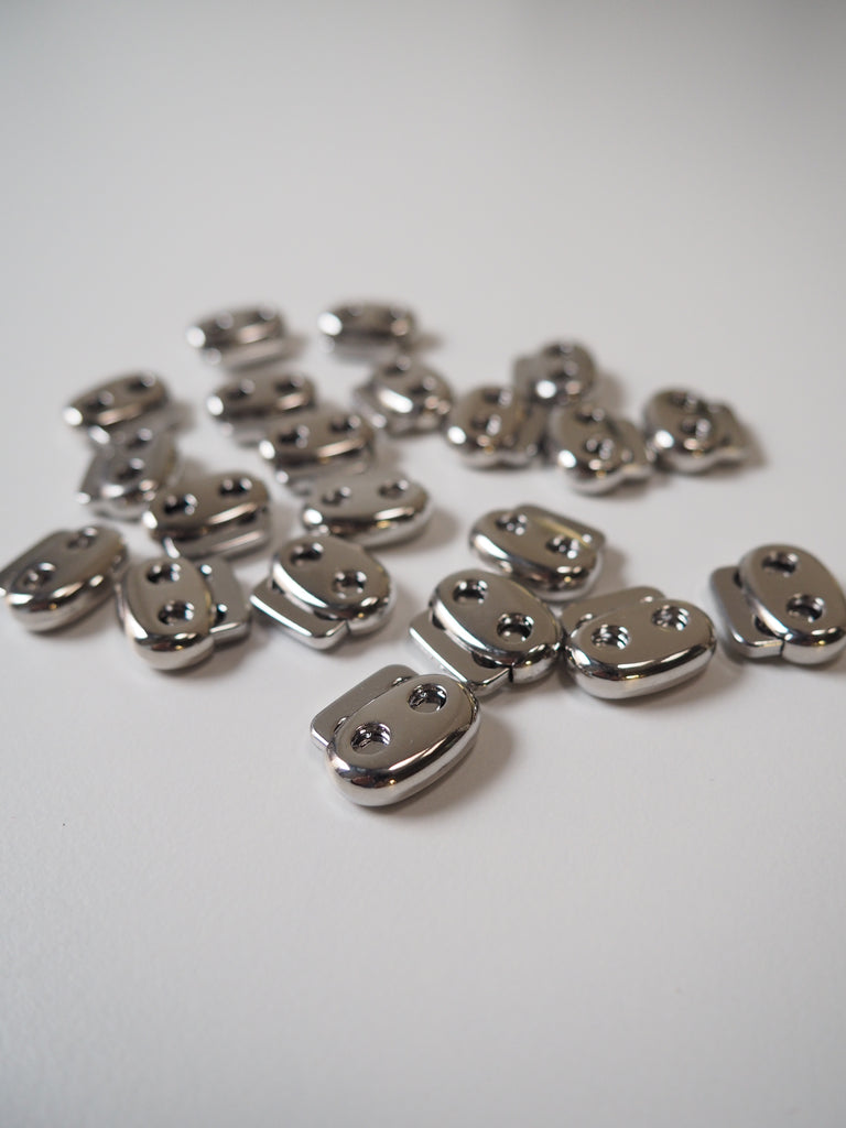 Polished Silver Cord Toggle 16mm - 2 Pieces