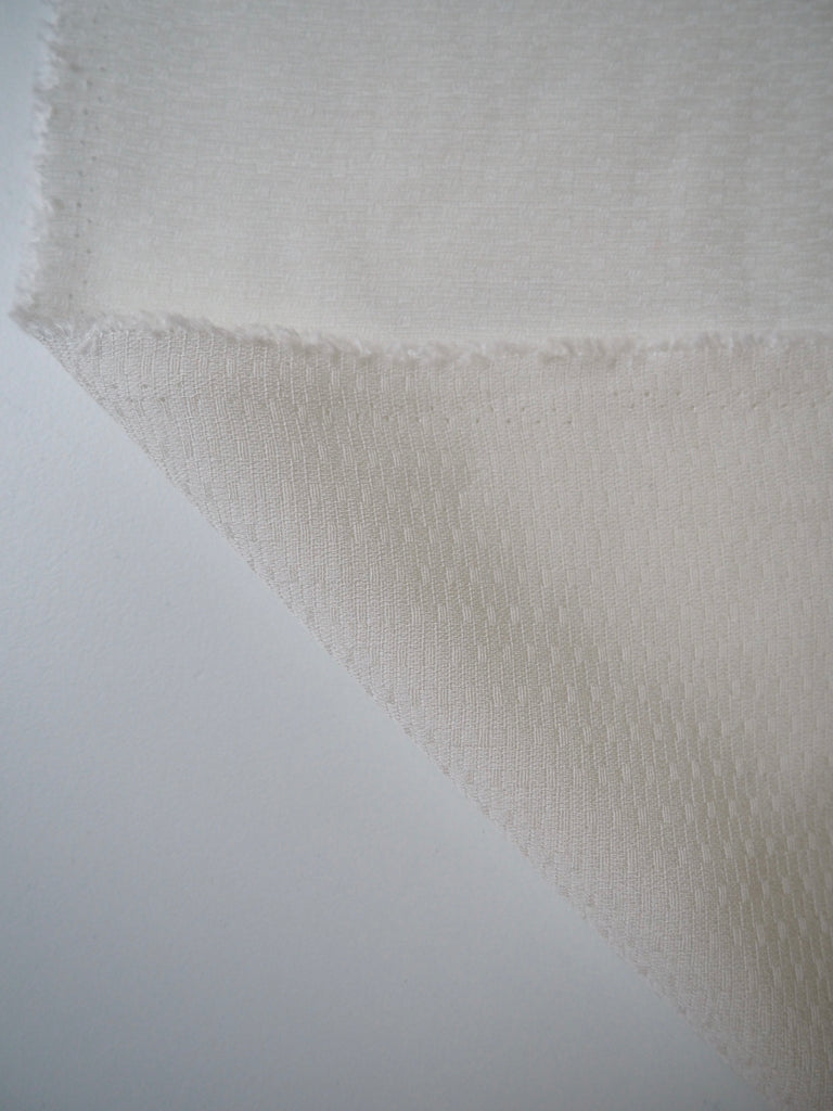 Ivory Textured Viscose Crepe