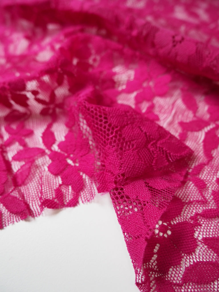 Fuchsia Flora Stretch Lace