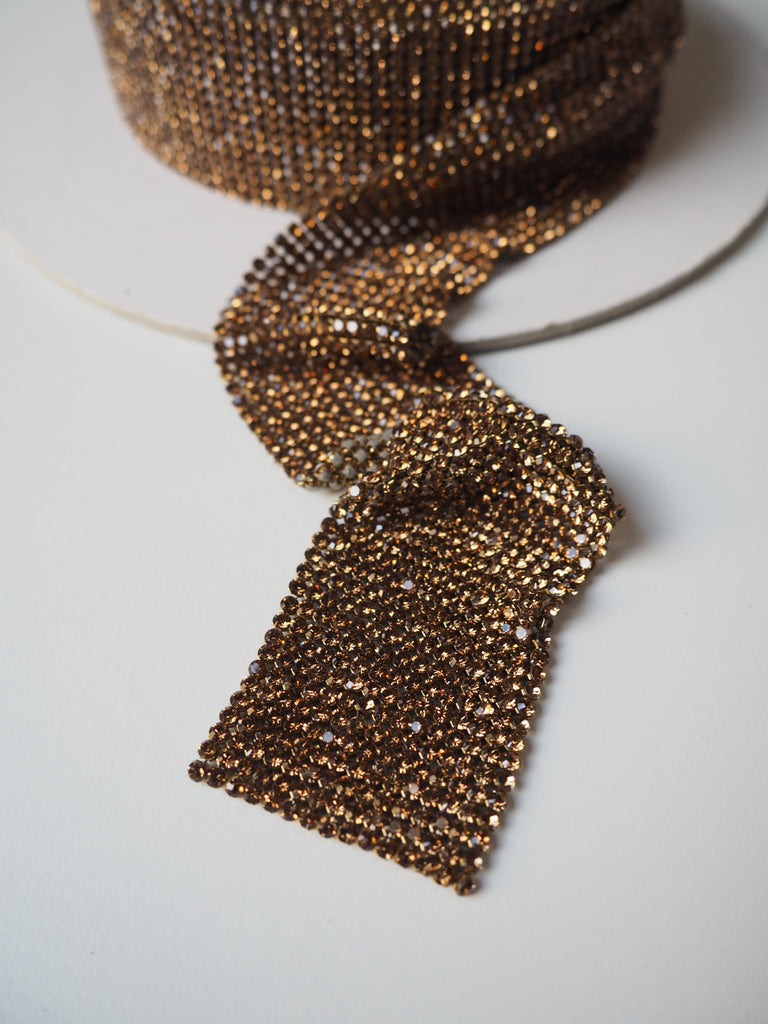 Swarovski Copper Crystal Chainmail Trim 45mm