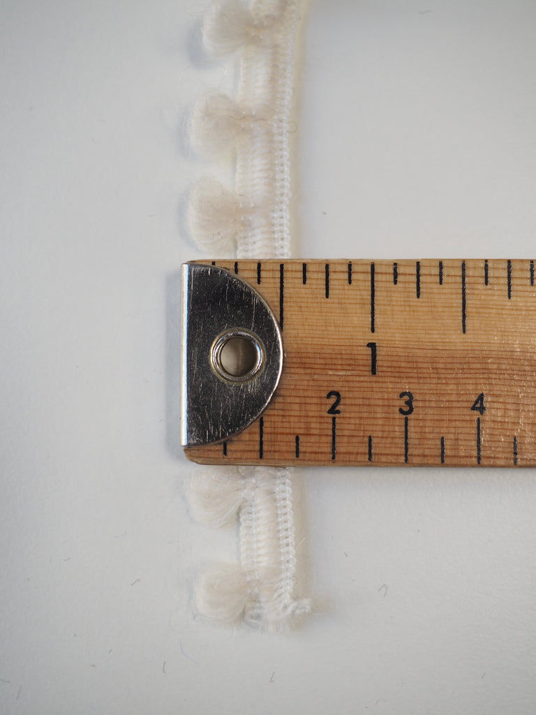 Ivory Wool Pom Pom Trim 15mm