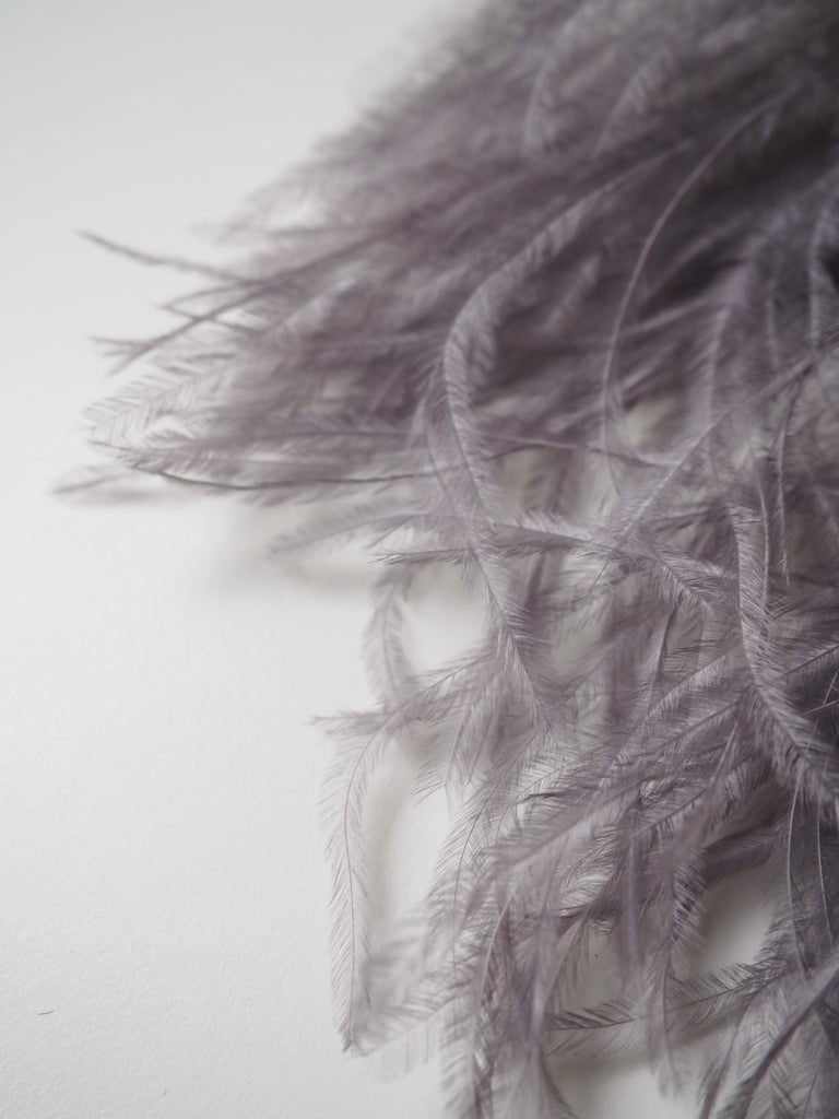 Grey Ostrich Feather Fringing