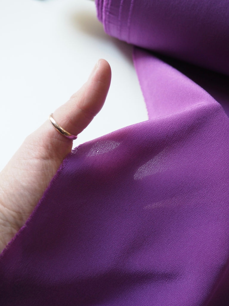 Violet Silk Crepe De Chine