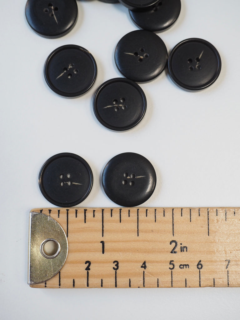 Dark Faux-Horn Plastic Button 20mm