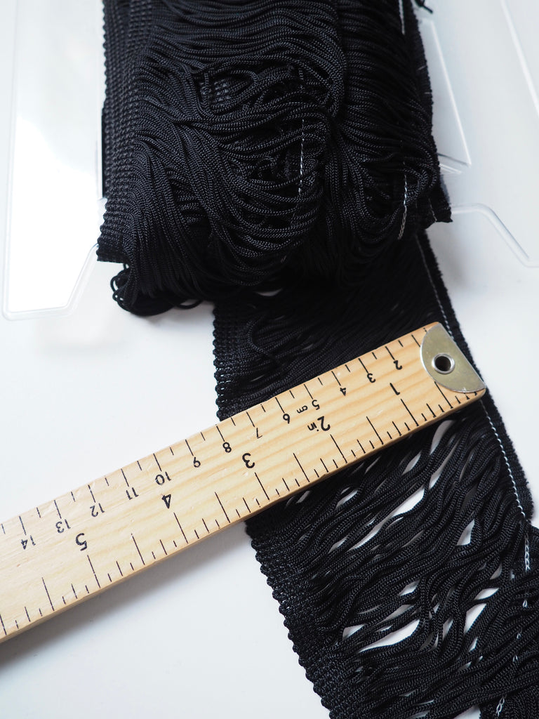 Black Chainette Fringe 10cm