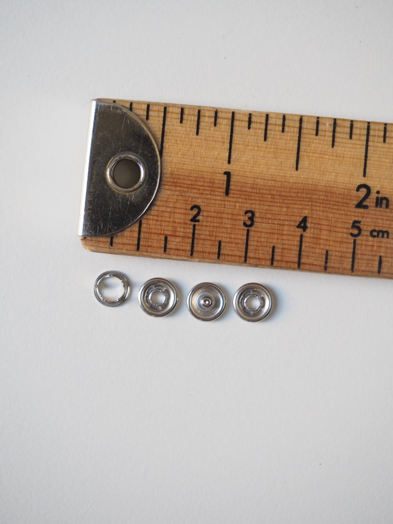 Small Silver Press Studs 5mm - 10 pairs