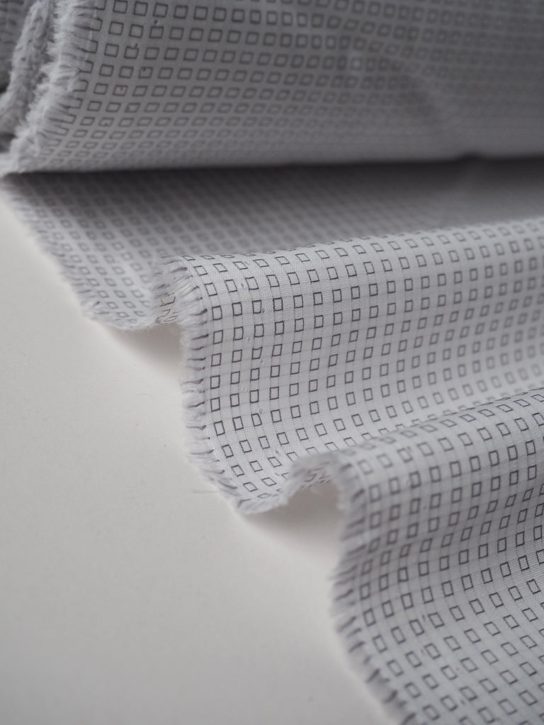 White and Grey Woven Square Cotton