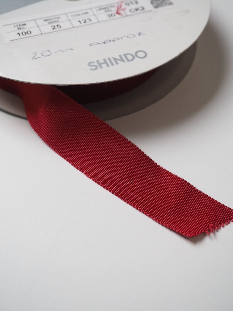 Cranberry Grosgrain Ribbon 25mm