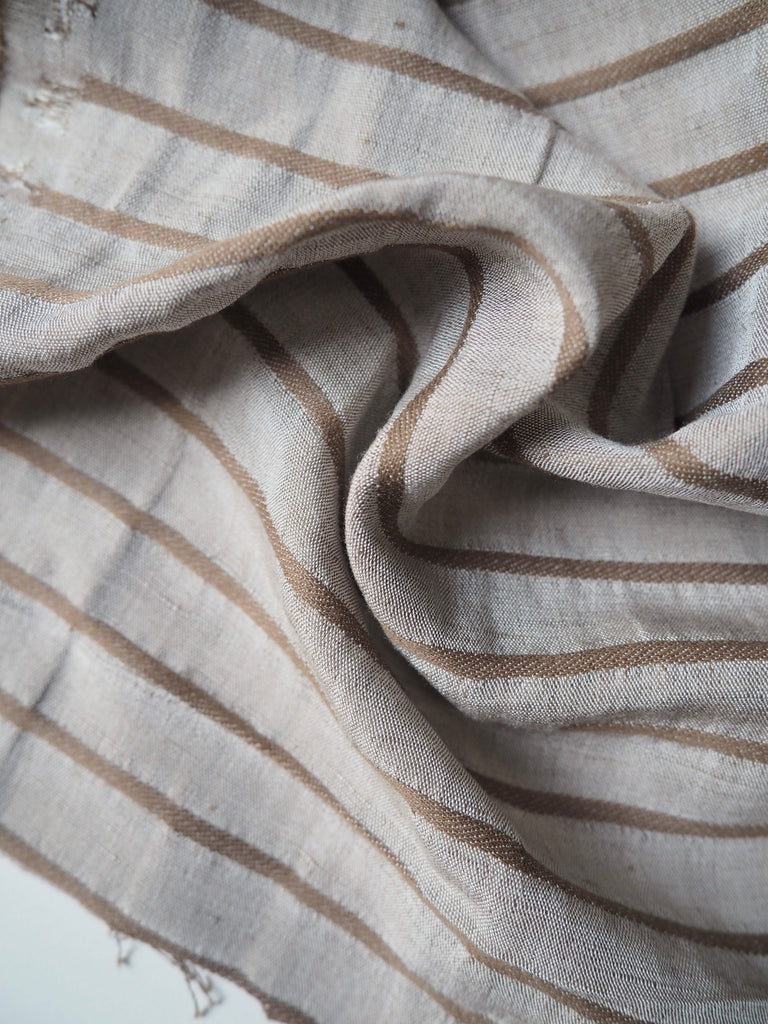 Latte Stripe Cotton Chambray