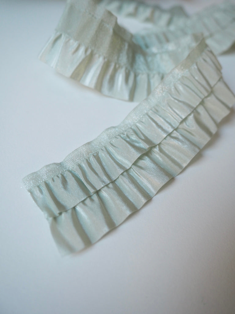 Le Claudel Mint Taffeta Ruffle Elastic 35mm