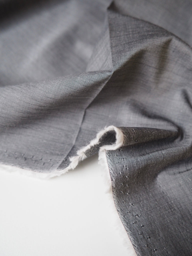 Grey Cotton Chambray Taffeta